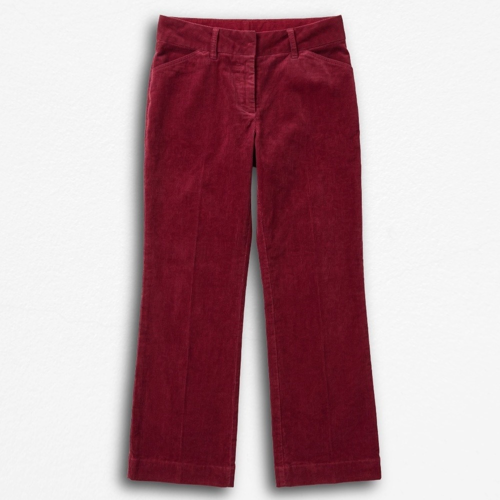 Mossimo Womens Red Corduroy Pants Y2K‎ Wide Leg Mid Rise Size 6 Berry Burgundy